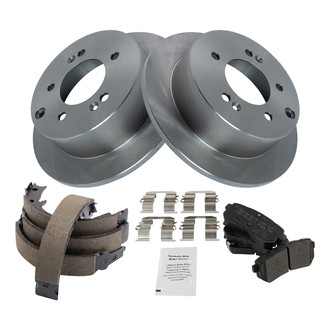 TRQ® - Disc Brake Kit with Semi-Metallic Pads and Shoes