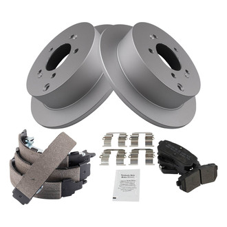 TRQ® - Disc Brake Kit with Semi-Metallic Pads and Shoes