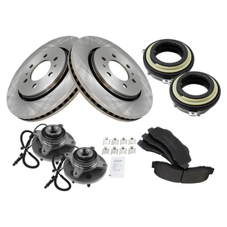 TRQ® - Disc Brake Kit with Semi-Metallic Pads and Hub Assemblies