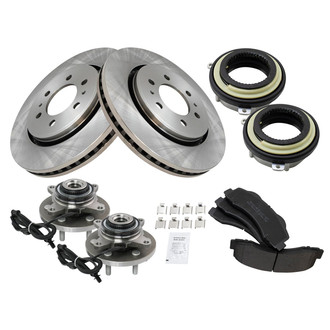 TRQ® - Disc Brake Kit with Semi-Metallic Pads and Hub Assemblies