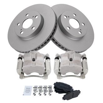 TRQ® - Front Disc Brake Kit with Semi-Metallic Pads and Calipers