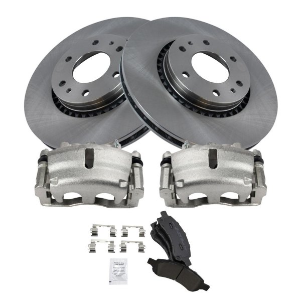 TRQ® - Front Disc Brake Kit with Semi-Metallic Pads and Calipers