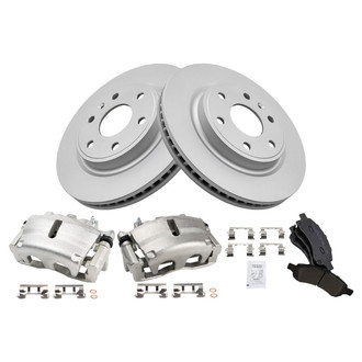 TRQ® - Front Disc Brake Kit with Semi-Metallic Pads and Calipers