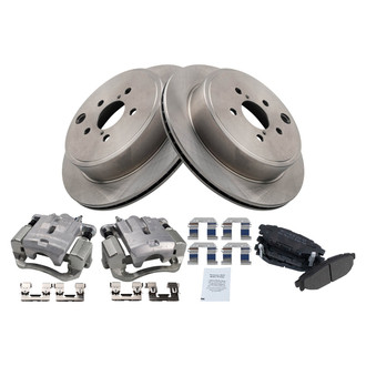 TRQ® - Rear Disc Brake Kit with Semi-Metallic Pads and Calipers
