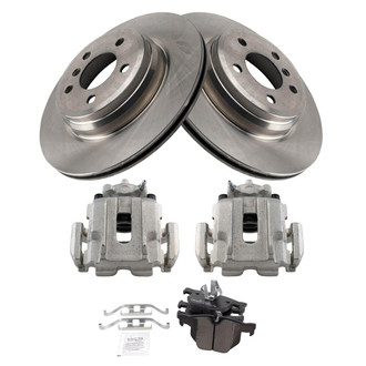 TRQ® - Rear Disc Brake Kit with Semi-Metallic Pads and Calipers