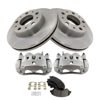TRQ® - Front Disc Brake Kit with Semi-Metallic Pads and Calipers