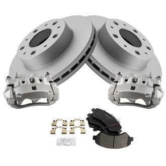 TRQ® - Front Disc Brake Kit with Semi-Metallic Pads and Calipers