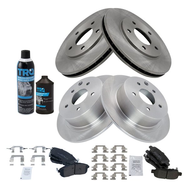 TRQ® - Front and Rear Disc Brake Kit with Semi-Metallic Pads