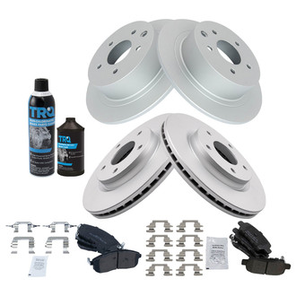 TRQ® - Front and Rear Disc Brake Kit with Semi-Metallic Pads