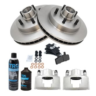 TRQ® - Front Disc Brake Kit with Semi-Metallic Pads and Calipers