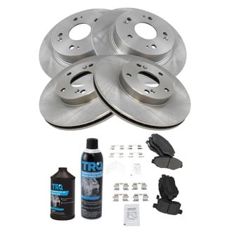 TRQ® - Front and Rear Disc Brake Kit with Semi-Metallic Pads