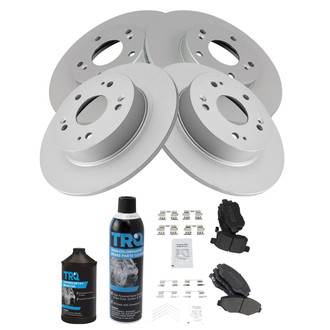 TRQ® - Front and Rear Disc Brake Kit with Semi-Metallic Pads