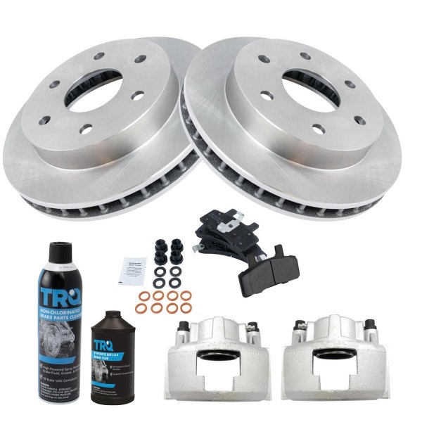 TRQ® - Front Disc Brake Kit with Semi-Metallic Pads and Calipers