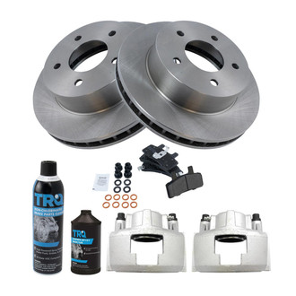 TRQ® - Front Disc Brake Kit with Semi-Metallic Pads and Calipers