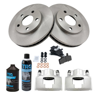 TRQ® - Front Disc Brake Kit with Semi-Metallic Pads and Calipers