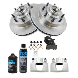 TRQ® - Front Disc Brake Kit with Semi-Metallic Pads and Calipers