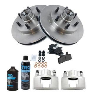 TRQ® - Front Disc Brake Kit with Semi-Metallic Pads and Calipers