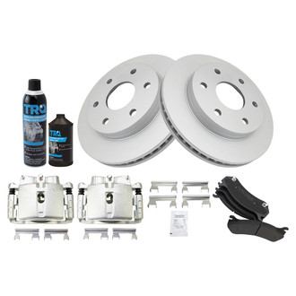 TRQ® - Front Disc Brake Kit with Semi-Metallic Pads and Calipers