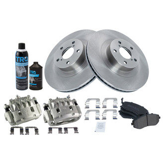 TRQ® - Front Disc Brake Kit with Semi-Metallic Pads and Calipers