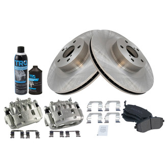 TRQ® - Front Disc Brake Kit with Semi-Metallic Pads and Calipers