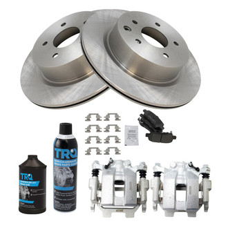 TRQ® - Rear Disc Brake Kit with Semi-Metallic Pads and Calipers