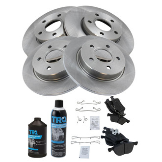 TRQ® - Front and Rear Disc Brake Kit with Semi-Metallic Pads