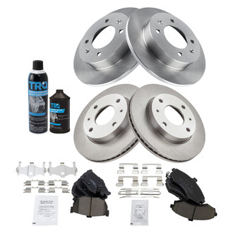 TRQ® - Front and Rear Disc Brake Kit with Ceramic Pads