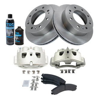 TRQ® - Front Disc Brake Kit with Semi-Metallic Pads and Calipers