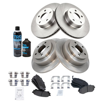 TRQ® - Front and Rear Disc Brake Kit with Semi-Metallic Pads