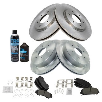 TRQ® - Front and Rear Disc Brake Kit with Ceramic Pads