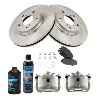 TRQ® - Front Disc Brake Kit with Semi-Metallic Pads and Calipers
