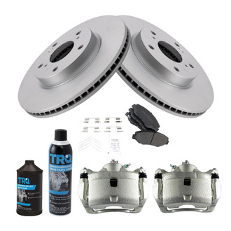 TRQ® - Front Disc Brake Kit with Semi-Metallic Pads and Calipers