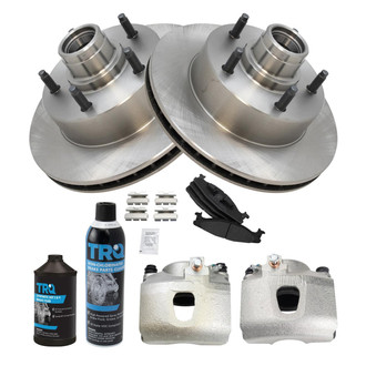 TRQ® - Front Disc Brake Kit with Semi-Metallic Pads and Calipers