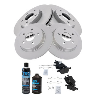 TRQ® - Front and Rear Disc Brake Kit with Semi-Metallic Pads