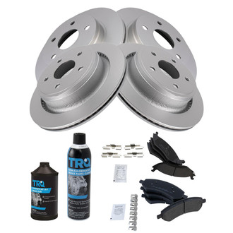 TRQ® - Front and Rear Disc Brake Kit with Semi-Metallic Pads