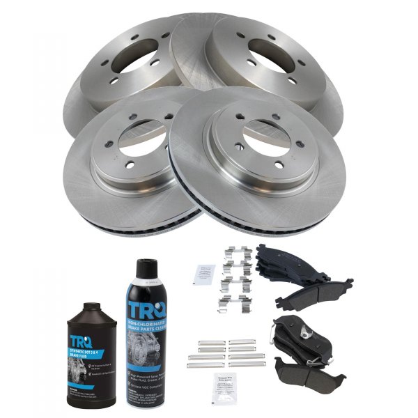 TRQ® - Front and Rear Disc Brake Kit with Semi-Metallic Pads