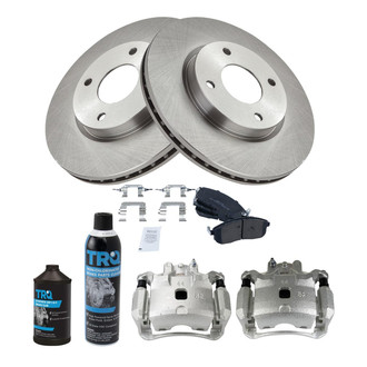 TRQ® - Front Disc Brake Kit with Semi-Metallic Pads and Calipers