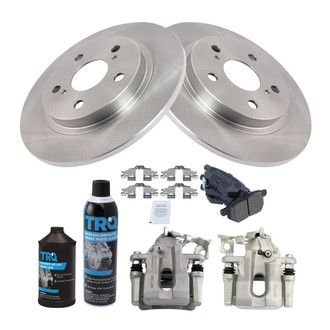 TRQ® - Rear Disc Brake Kit with Semi-Metallic Pads and Calipers