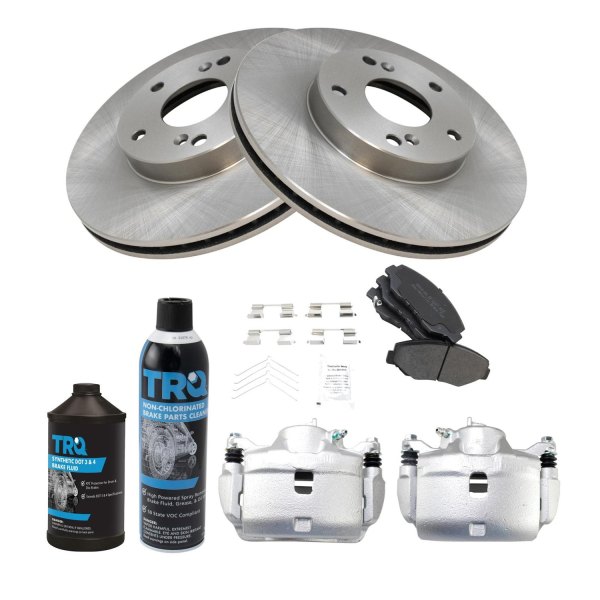 TRQ® - Front Disc Brake Kit with Semi-Metallic Pads and Calipers