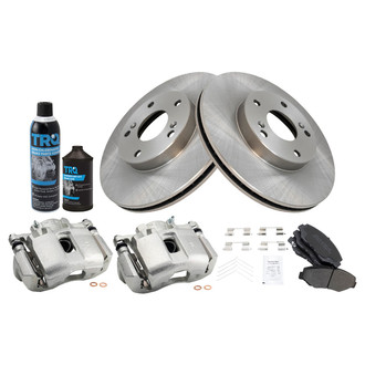 TRQ® - Front Disc Brake Kit with Semi-Metallic Pads and Calipers