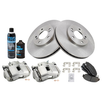 TRQ® - Front Disc Brake Kit with Semi-Metallic Pads and Calipers