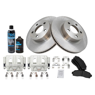 TRQ® - Front Disc Brake Kit with Semi-Metallic Pads and Calipers