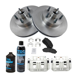 TRQ® - Front Disc Brake Kit with Semi-Metallic Pads and Calipers