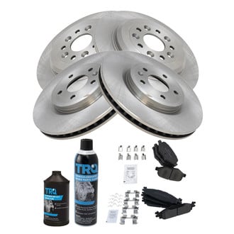 TRQ® - Front and Rear Disc Brake Kit with Semi-Metallic Pads