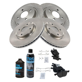TRQ® - Front and Rear Disc Brake Kit with Semi-Metallic Pads