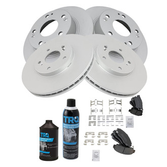 TRQ® - Front and Rear Disc Brake Kit with Semi-Metallic Pads