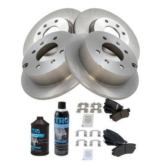 TRQ® - Front and Rear Disc Brake Kit with Semi-Metallic Pads