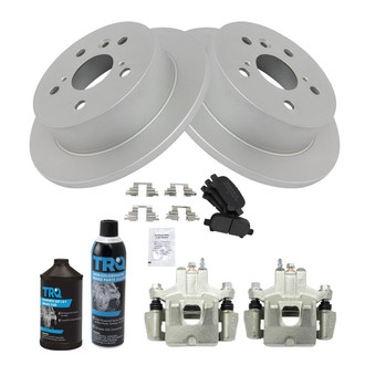 TRQ® - Rear Disc Brake Kit with Semi-Metallic Pads and Calipers