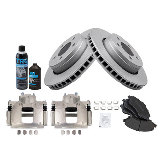 TRQ® - Front Disc Brake Kit with Semi-Metallic Pads and Calipers