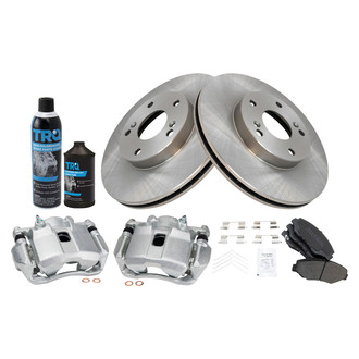 TRQ® - Front Disc Brake Kit with Semi-Metallic Pads and Calipers